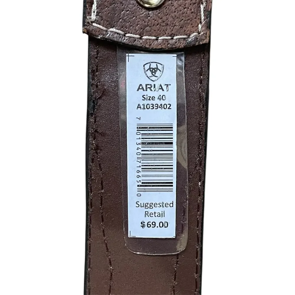 Ariat Genuine Leather & Cowhide Western Belt Size 40 (New with Tag)
